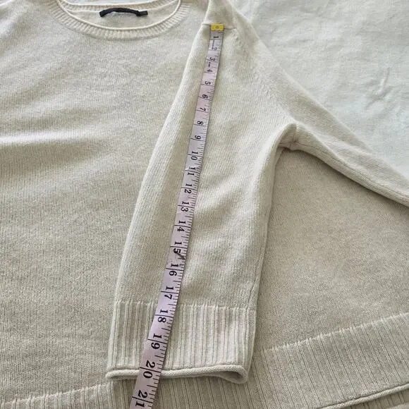 Jenni Kayne Wool Cashmere Sweater 3X Cream 3/4 Sleeve Oversized Quiet Luxury - Picture 4 of 7